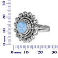 Larimar Gemstone 925 Sterling Silver Ring Jewelry